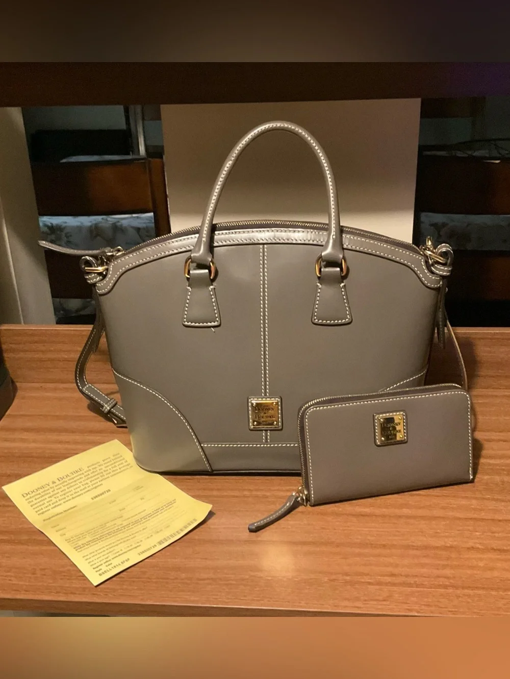 Dooney & Bourke Leather Handbag & Matching Wallet Set